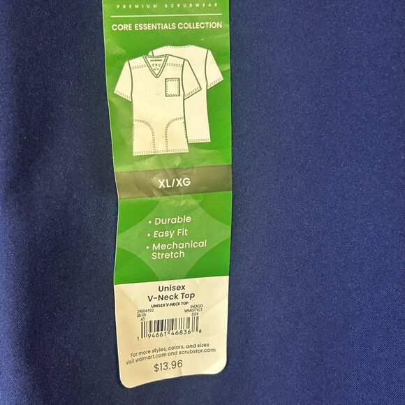 Scrubstar Unisex Size XL Core Essentials V-Neck Scrub Top Indigo NWT - Picture 6 of 12